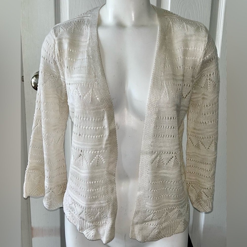 NWT 80 Park Cream Open Front Cardigan size Medium